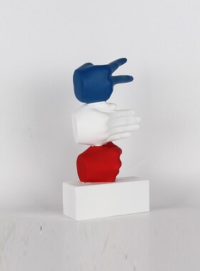 现代简约轻奢样板间售楼处客厅A玄关人物动物摆件创意书房软装饰