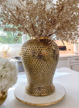 花器底座大理石花瓶摆台餐桌中央摆件I装饰品电视柜酒柜玄关家居