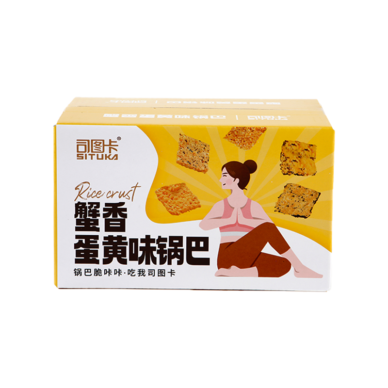 【司图卡/SITUKA】双面蟹黄锅巴网红咸蛋黄锅巴糯米休闲零食整箱-图2