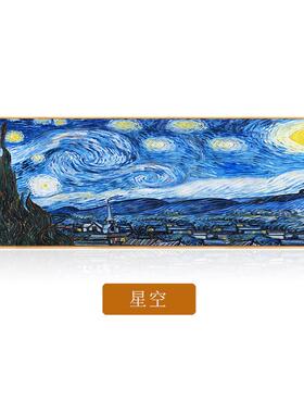 bg54梵高纯手绘客厅油画别墅玄关壁画轻奢卧室抽象挂画横版美式装