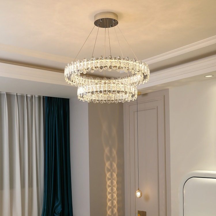 轻奢水晶吊灯客厅灯具2024年新款网红卧室灯样板房简约圆环餐厅灯,淘宝优惠券,粉丝福利购,淘宝优惠卷