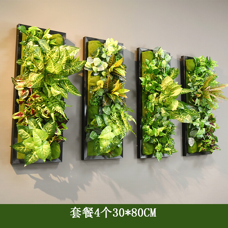 仿真多肉壁挂墙壁绿植立体墙面装饰假花相框工业风鹿头公司植物墙 - 图2