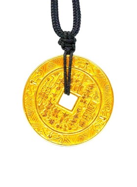 火烧不掉色金店同款古法吊坠