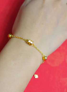 越南沙金手链女细款仿黄