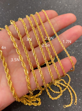 沙金百搭镀金锁骨链久不