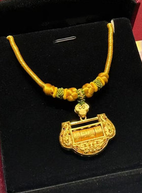 金店同款岁岁平安金锁吊