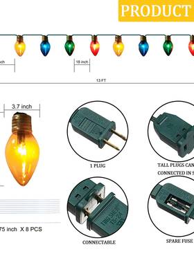 C78灯串钨丝灯圣诞节日室外饰品塑胶装饰灯树灯卡通圣诞灯饰