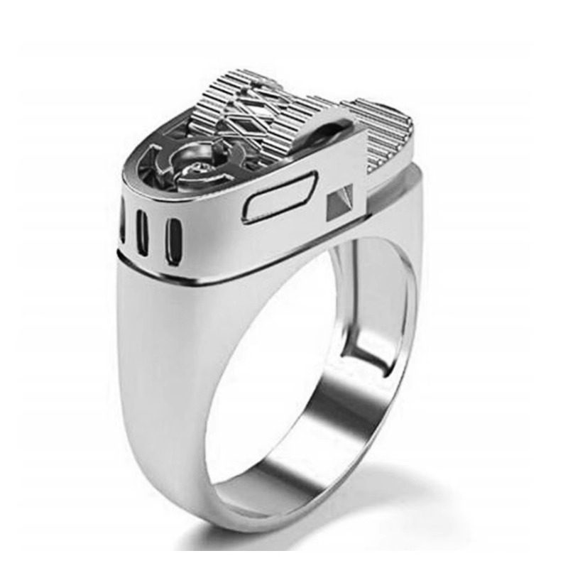 独特打火机戒指创意搞怪装饰指环小众设计感潮流个性模型镀金戒指 - 图0