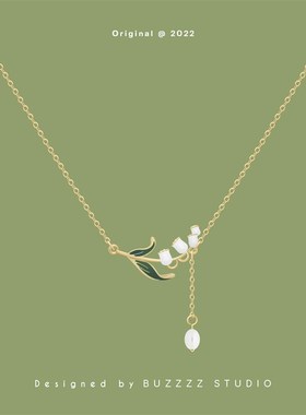 铃兰花朵项e链夏季新品绿色森系少女气质百搭锁骨链短链脖子饰品