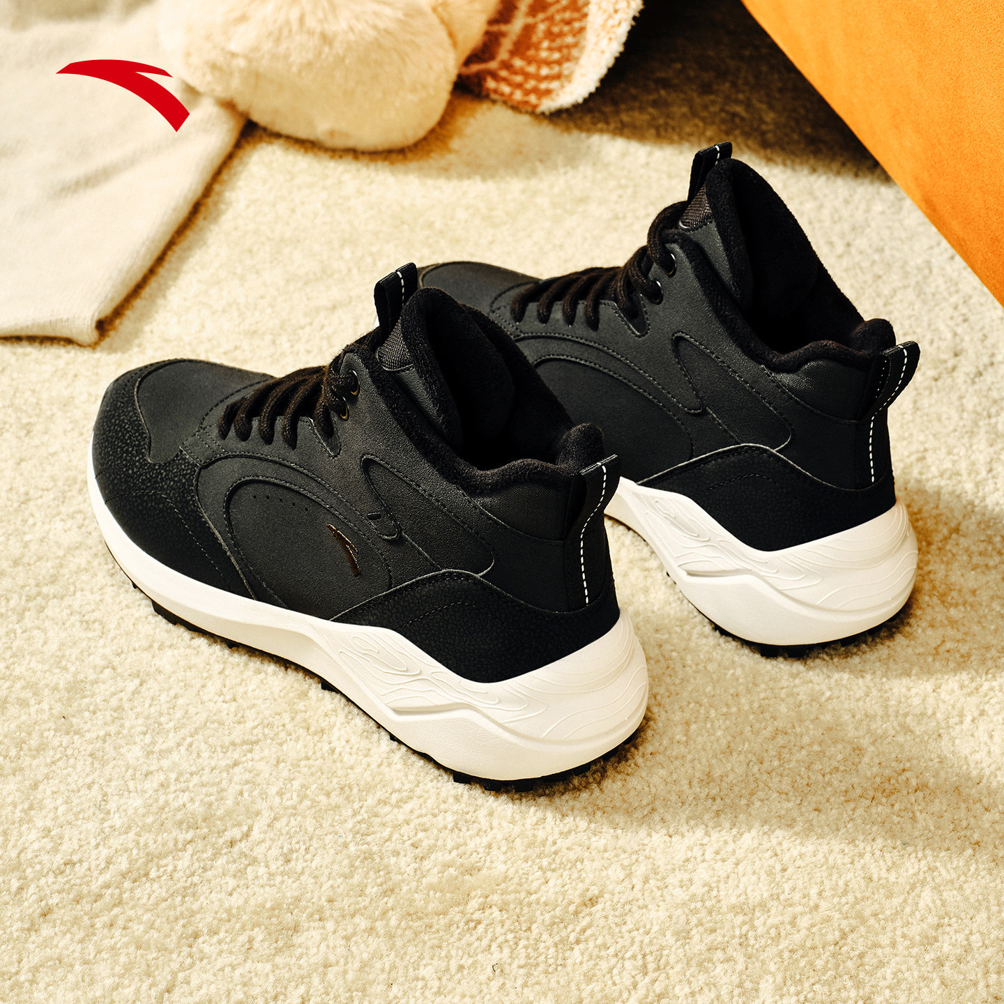 安踏踏洲丨加绒加厚保暖高帮大棉鞋女2025冬季新款百搭休闲运动鞋,淘宝优惠券,粉丝福利购,淘宝优惠卷