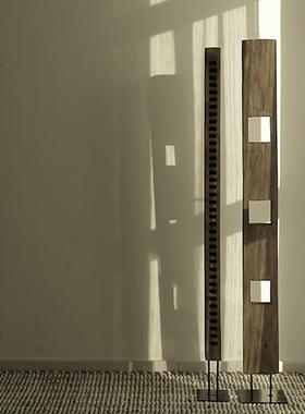 栗石《浮光掠影》复古装置艺术客厅落地摆件侘寂风民宿软装饰品