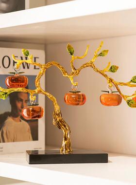 木南珐瑯彩工艺礼品摆饰事事如意柿子树摆件家居装饰乔迁礼品结婚