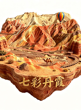 【甘肃张掖七彩丹霞冰箱贴】文创文旅地质公园旅游打卡磁吸贴饰潮