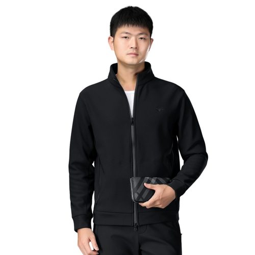 秋冬季高端男装男夹克男士运动外套立领不粘灰男款加绒休闲棒球服 - 图3