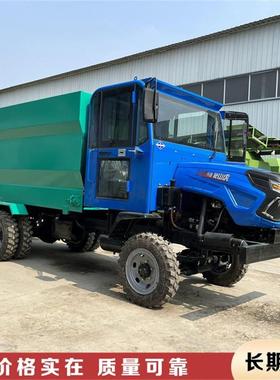 柴油5立方牛羊喂料车养殖场TMR搅拌撒料一体机农用三轮自动撒草车