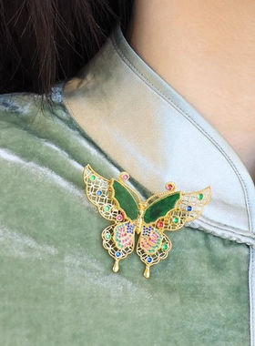 宫廷复古蝴蝶胸针胸花吊坠两用款