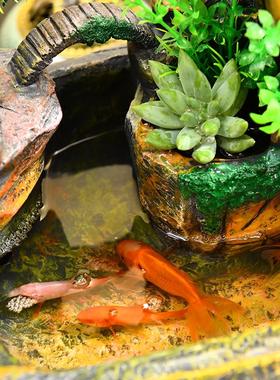 假山流水招财喷泉摆件办公室客厅装饰桌面循环水造景开业乔迁礼物