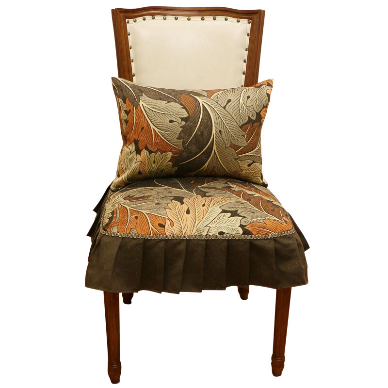 美式餐椅垫坐垫家用餐桌椅子垫四季通用欧式布艺防滑桌布椅套背巾