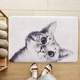 Pet entrance door floor mat door mat entrance door carpet silk ring entrance foot mat kitchen bedroom room Shiba Inu dog
