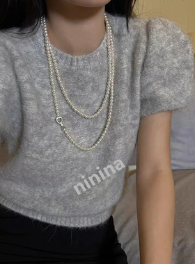 NININA叠戴珍珠毛衣链