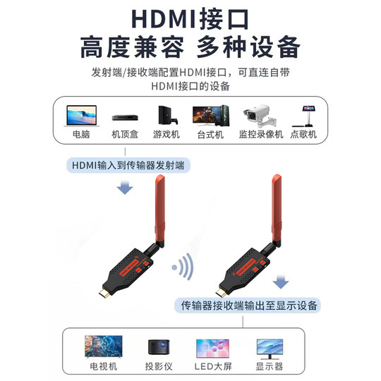 笔记本电脑HDMI无线延长器高清线视频传输4K传输器一发多收投屏器