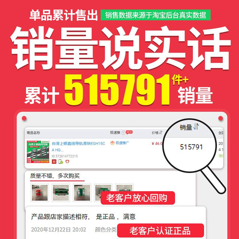 HIWIN台湾上银直线导轨滑块EGH15CA HGHG20 25C30 45MGN7 9 C12-图0