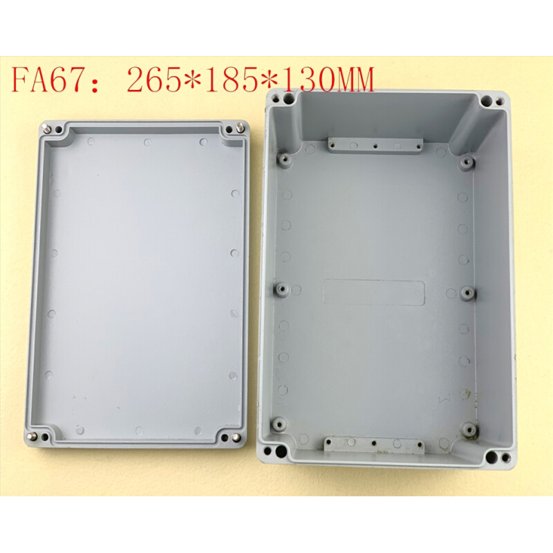 FA67压铸铝室外防水盒 耐温配电箱 开关电源盒265*185*130MM - 图0