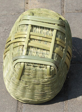 竹篮子手提篮竹编家用菜篮子手工编织拜神拜佛用水果竹篓子馍馍筐