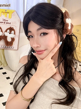 迪士尼正版维尼皮杰卡通毛绒玩偶可爱发卡夹儿童女孩生日礼物饰品