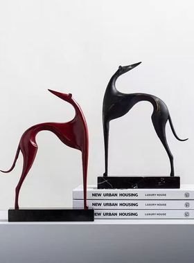 大理石抽象金属动物人物雕塑摆件