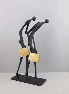 简约金属人物摆件艺术装饰客厅