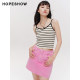 Red Sleeves 2024 Spring New Women's Solid Color High Waist One Button A-Line Denim Skirts