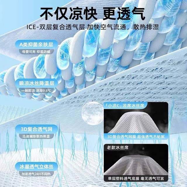 Class A mother and baby grade ice silk can cool summer machine-washed bed fittings set summer sheet air conditioning soft cool mat