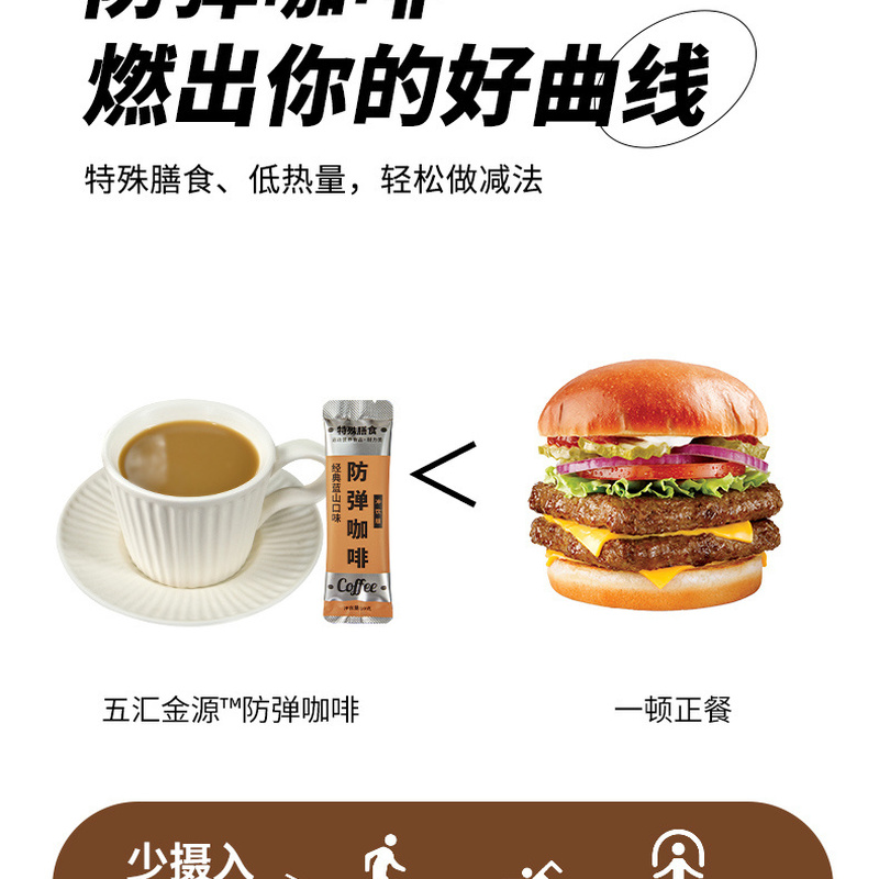 减肥咖啡燃脂͌减脂͌瘦͌身冲泡饮品防弹生酮咖啡饱腹代餐速溶餐