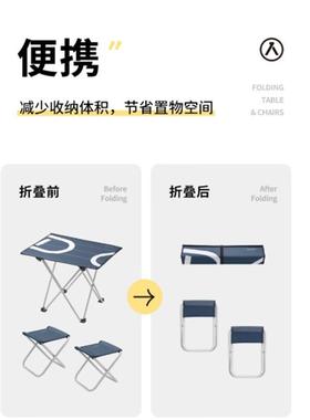 大迈折叠桌椅套装（1桌2椅）DM-2002普鲁士蓝
