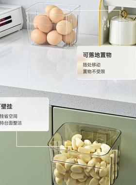 家用葱姜蒜收纳盒厨房置物架多功能架子调料用品壁挂沥水神器