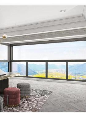 封阳台电动升降窗家用智能遥控抗风隔音直销断桥铝上下提升窗