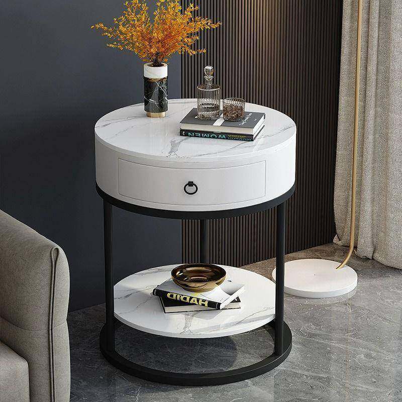 岩板沙发边几侧边柜客厅简约现代圆形角几阳台轻奢茶桌茶几床新款,淘宝优惠券,粉丝福利购,淘宝优惠卷
