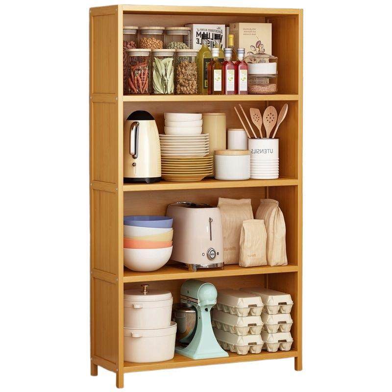 楠竹厨房置物架锅盖用品收纳柜子客厅多层储物柜实木简易书架落地,淘宝优惠券,粉丝福利购,淘宝优惠卷