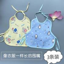 Newborn baby spat towel baby waterproof to increase the round mouth eating surrounding pocket full cotton vest cover with double lacing apron