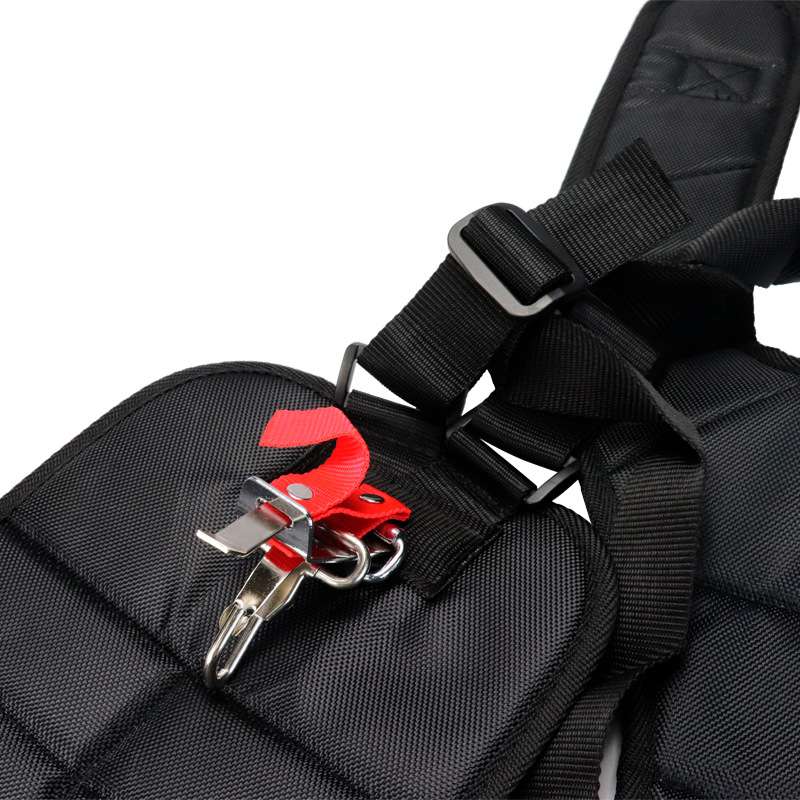 新款  人字形割草机背带双肩可调节式双排扣背带 黑色款 - 图2