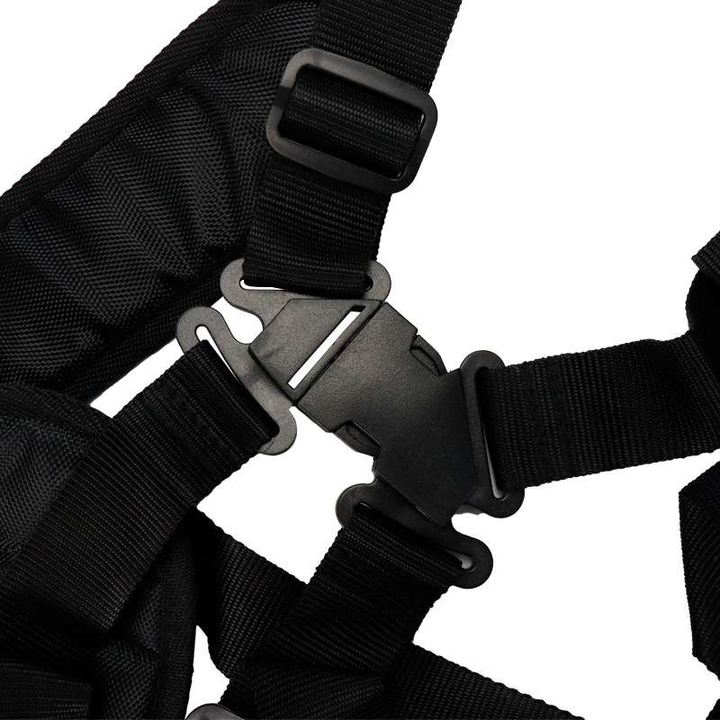 新款  人字形割草机背带双肩可调节式双排扣背带 黑色款 - 图1