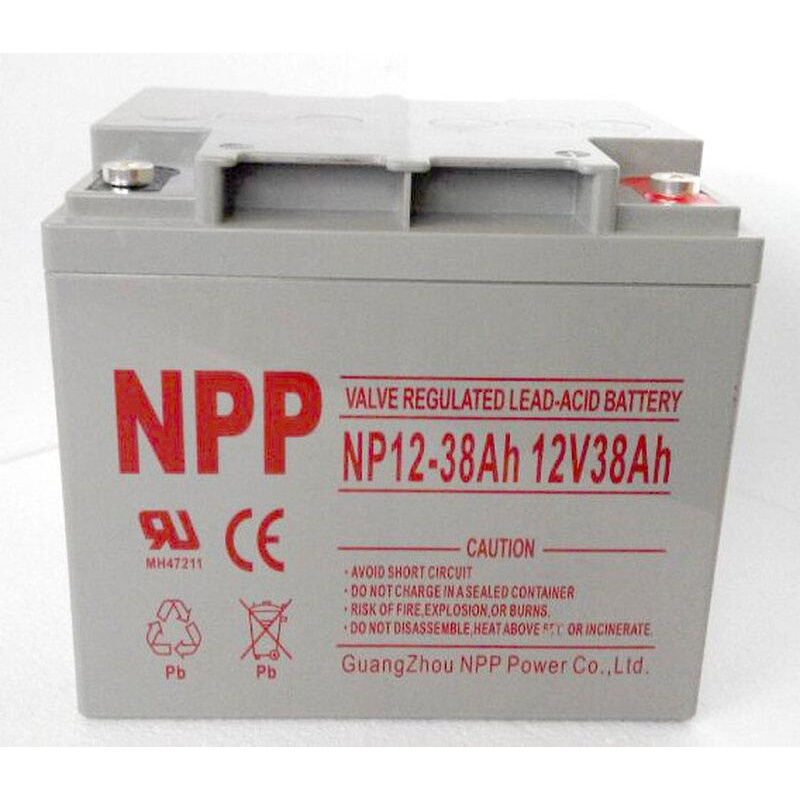 NPP蓄电池NP12-38 耐普蓄电池12V38AH 铅酸免维护蓄电池 质保三年 - 图0