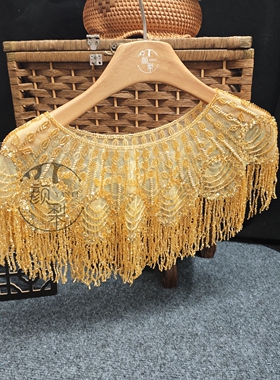 新中式披肩旗袍礼服云肩刺绣珠链条丝绒连衣裙外搭超仙名媛风斗篷