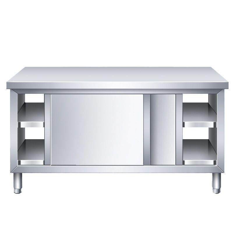 304不锈钢推拉门工作台厨房和面储物柜打荷操作台切菜桌商用案板,淘宝优惠券,粉丝福利购,淘宝优惠卷