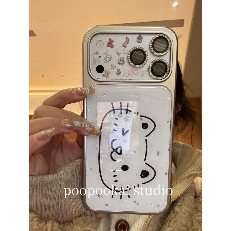 可爱白底绘画眨眼猫咪滴胶适用苹果17promax手机壳iphone16全包15,淘宝优惠券,粉丝福利购,淘宝优惠卷