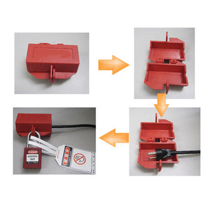 小尺寸三头插头锁盒贝迪小型插头锁具/66213/小号电器插头锁/-图2