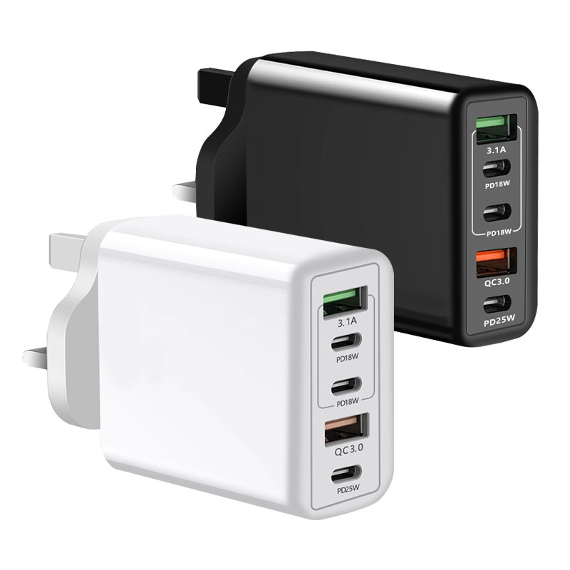 120W快速充电器pd25W超级闪充多口usb快充头支持苹果安卓手机港版英标充电头印尼新加坡旅行充电插座2024新款 - 图3
