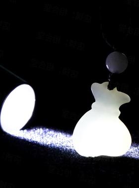 新疆高端和田玉白玉钱袋子吊坠如意福袋项链玉佩挂件男女同款百搭