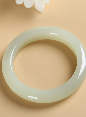 新疆和田玉手镯高端羊脂玉细条女款白玉镯精品玉石手镯饰品送礼品